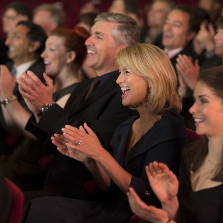 Clapping theater audience
